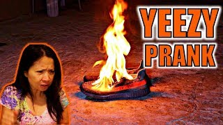 BURNING YEEZY PRANK ON PARENTS MAD GIVEAWAY [upl. by Bel]