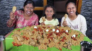 5KG Chicken Biryani And Chicken 65 With Egg Eating Challenge In Tamil Foodies Divya VS Anushya [upl. by Karilla]