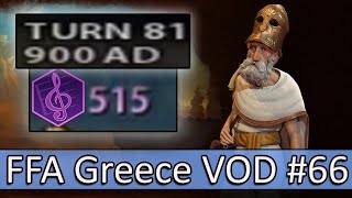 Pericles The Culture Victory Speedrunner  Stream VOD 66 Civ 6 FFA [upl. by Madonna230]