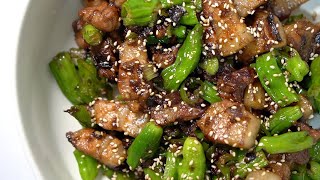 꽈리고추삼겹살볶음 꽈리한데 stir fry pork belly with Shishito peppers [upl. by Gawlas648]