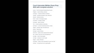 Court Interpreter Written Exam Prep 2023 with complete solution [upl. by Anividul]