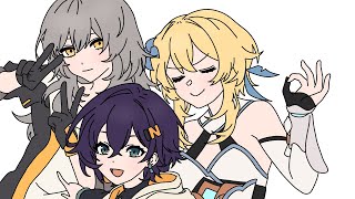 Triple Baka but its Lumine Stelle and Belle  GENSHIN IMPACT HONKAI STARRAIL ZENLESS ZONE ZERO [upl. by Eerot]