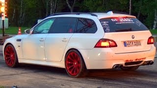 BMW M5 E60 Acceleration Sound Exhaust V10 Kickdown Beschleunigung Full Throttle Drag E61 [upl. by Rapp]