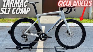 2022 SPECIALIZED TARMAC SL7 COMP SRAM RIVAL AXS WITH CICLA CARBON FIBER WHEELS EXPLANATION [upl. by Airdnaid]