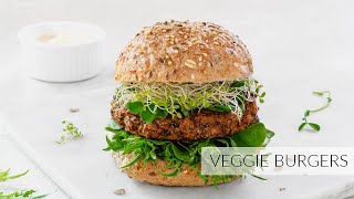 My Favorite VEGGIE BURGERS  better than storebought [upl. by Terrej]