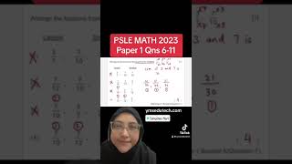 PSLE MATH 2023 Paper 1 Qns 611 [upl. by Lillywhite]