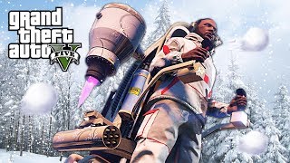 GTA 5  SNOW amp SNOWBALL FIGHTS GTA 5 Christmas DLC 2017 Update [upl. by Harmaning]