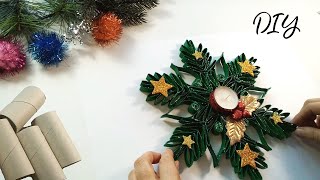 Łatwy świąteczny stroik z rolek po papierze🎄z recyklingu♻️DIY [upl. by Inaliel710]