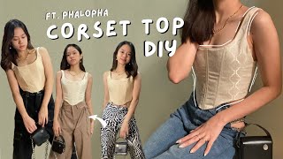 DIY CORSET TUTORIAL  Free Pattern ft Phalopha  Jeans Pants and Bags  Villamor Twins [upl. by Thorma820]