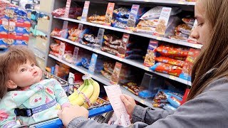 Grocery Shopping with Reborn Toddler and Reborn Baby at Walmart and Shopping Haul [upl. by Damara]