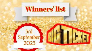 Big Ticket Abu Dhabi winners list 3rd September 2023 bigticket bigticketdrawabudhabi [upl. by Roma]