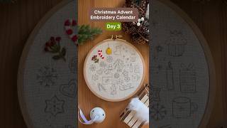 Advent Embroidery Calendar  Day 3 Christmas berries 🫐🌲Stay tuned 🔔 handembroidery embroidery [upl. by Zippel]