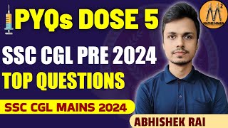 PYQs DOSE 5  SSC CGL PRE 2024 TOP QUESTIONS  MATHS MANIA [upl. by Aehsat]