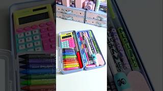 Filling my pencil box with cute stationery ✨️ 💕 cute asmr stationery shorts youtubeshorts [upl. by Aerdnaed78]