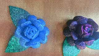 How to make easy glitter flower  foam sheet craft ideas diycraftysewing [upl. by Spanos802]