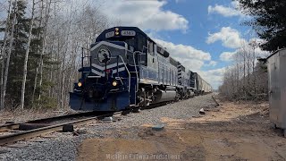 Lake State Railway Passing a New Defect Detector in Ossineke Then Returning Back South [upl. by Yevette723]