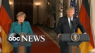 President Trump hosts German Chancellor Angela Merkel [upl. by Wolbrom591]