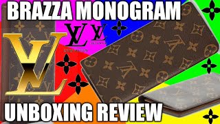 LOUIS VUITTON BRAZZA MONOGRAM WALLET UNBOXING REVIEW LV [upl. by Wellesley]