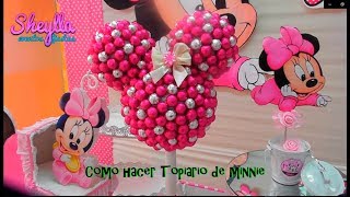 Paso a paso CABEZA DE MINNIE CON BOLITAS DE CHOCOLATE Topiario de dulces [upl. by Cynera]