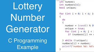 Lottery Number Generator  C Programming Example [upl. by Moyra]