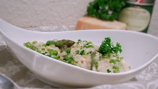 Risotto mit grünem Spargel und Zitrone Risotto kochen Frühlings Risotto [upl. by Haimerej]