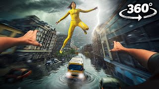 360° Thunderstorm Warning and Flood  Escape with Girlfriend VR 360 Video 4K Ultra HD [upl. by Love]