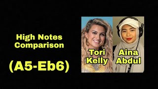 Tori Kelly and Aina Abdul High Notes Comparison A5Eb6 [upl. by Lleoj]