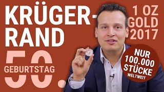 KRÜGERRAND 2017  50 Geburtstag  Limitierte Auflage 100000 Stück  1 Unze Gold Krugerrand Münze [upl. by Caron]