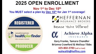 2025 Open Enrollment Individual Health Washington State [upl. by Reteid]