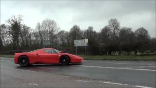 Nick Masons Ferrari Enzo  Start Up and Accelerate in heavy rain [upl. by Anwahsal]