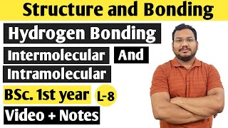 Hydrogen Bonding and types of hydrogen Bonding  structure and Bonding  Bsc 1st year chemistry [upl. by Nnylaehs642]