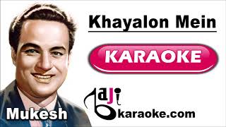 Khayalon Mein Kisi Ke  Video Karaoke  Mukesh  By Baji Karaoke Indian [upl. by Aisemaj341]