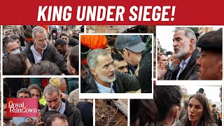 Spanish King Faces Furious Crowds Mud Throwing and Insults During Flood Damage Tour [upl. by Justis]