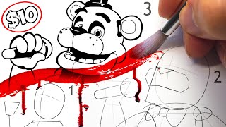 HORROR Artist vs 10 How To Draw FNAF Art Book ✍️ [upl. by Attenra463]