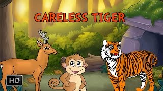 Jataka Tales  Careless Tiger  Short Stories for Kids [upl. by Sucramad]