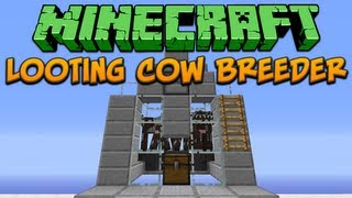 Minecraft Looting Cow Breeder Tutorial [upl. by Anicnarf]