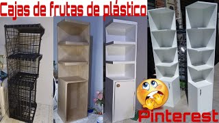 CAJAS de FRUTAS de PLÁSTICO CARTON Y PINTURA MIRA QUE INCREIBLE ”MUEBLE” para baño [upl. by Nylsaj]