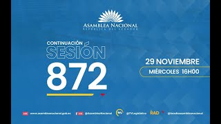 Continuación de la Sesión 872 del Pleno de la Asamblea Nacional [upl. by Sirrad]