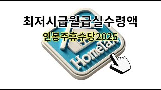 최저시급 월급 실수령액 연봉주휴수당 2025  최저시급계산기 [upl. by Roper]