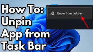 How To Unpin ProgramApps from Task Bar  Windows 1110 2024 [upl. by Mongeau]