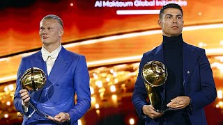 Globe Soccer Awards 2024  Ronaldo Interview Haaland Wins Best Player Award [upl. by Siberson687]