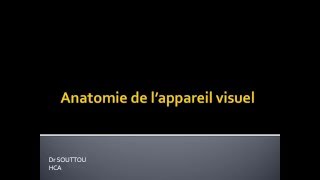 OPHTALMOLOGIE Anatomie de l’appareil visuel [upl. by Leimad]