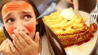 sie isst die schärfste currywurst der welt amp muss weinen [upl. by Anel]