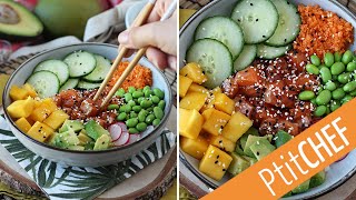 POKE BOWL AU SAUMON  le repas sain et simple par excellence [upl. by Rancell]