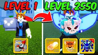 Noob To MAX LEVEL With EVERY PERMANENT FRUIT in Blox Fruits FULL MOVIE [upl. by Dorri966]