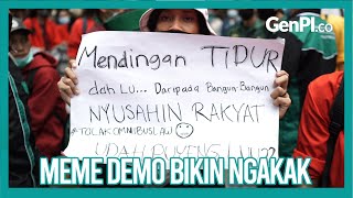 Kumpulan Meme Lucu Saat Demo Menolak Omnibus Law Ini Bikin Ngakak [upl. by Ttegirb]