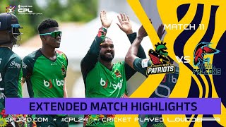 Extended Highlights  St Kitts and Nevis Patriots vs Antigua and Barbuda Falcons  CPL 2024 [upl. by Mercie]