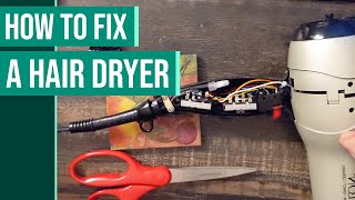 How to Fix a Hair Dryer  Hair Dryer Electrical Short [upl. by Nolrev]