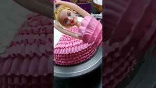 chhoti si bacchi ke liye pink doll cake decorating for ideas birthday girl✅viralshorts trending [upl. by Dunson]