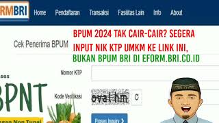 BPUM 2024 Tak CAIRCAIR Segera Input NIK KTP UMKM Ke Link Ini UMKM Auto Terima BLT Rp24 Juta [upl. by Winther321]